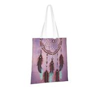 PPTHSNVB Sac fourre-tout en toile réutilisable avec poignées Motif girafe au coucher du soleil pour femme, Attrape-rêves, One Size