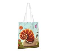 PPTHSNVB Sac fourre-tout en toile réutilisable avec poignées Motif Tour Eiffel Love Paris, Escargot mignon, One Size