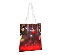 PPTHSNVB Sac fourre-tout en toile réutilisable avec poignées pour femme Motif boule de Noël