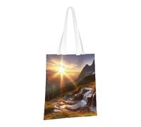 PPTHSNVB Sac fourre-tout en toile réutilisable avec poignées pour femme Motif lever de soleil