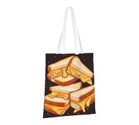 PPTHSNVB Sac fourre-tout en toile réutilisable avec poignées pour sandwichs au fromage pour femme