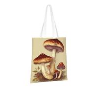 PPTHSNVB Sac fourre-tout réutilisable en toile avec poignées et motif drapeau américain pour femme, Champignons comestibles vintage, One Size