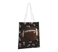 PPTHSNVB Sac fourre-tout réutilisable en toile avec poignées pour femme - Motif jungle tropicale - Vert, Ballon de football vert, Taille unique