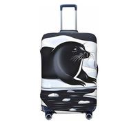 PPTHSNVB Seals on Ice Housse de bagage élastique pour valise, protection contre la poussière, anti-rayures, épaisse, lavable, convient aux bagages de 45,7 à 81,3 cm, Noir , L