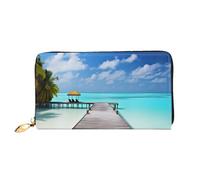 PPTHSNVB Submarine Shark Coral Portefeuille pour femme Grande capacité Porte-cartes de crédit Fermeture Éclair Pochette de voyage pour femme, Vacances aux Maldives, Taille unique, Classique