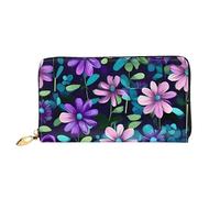 PPTHSNVB Submarine Shark Coral Portefeuille pour femme Grande capacité Porte-cartes de crédit Fermeture Éclair Pochette de voyage pour femme, Camélia violet, Taille unique, Classique