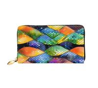 PPTHSNVB Submarine Shark Coral Portefeuille pour femme Grande capacité Porte-cartes de crédit Fermeture Éclair Pochette de voyage pour femme, Écailles de poisson arc-en-ciel, Taille unique, Classique