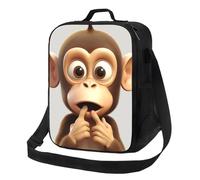 PPTHSNVB The Silent Monkey Sac à déjeuner isotherme pour femme et homme adulte - Étanche - Réutilisable - Avec bandoulière réglable - Pour le travail et les voyages