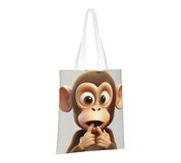 PPTHSNVB The Silent Monkey Sac fourre-tout en toile réutilisable avec poignées pour femme