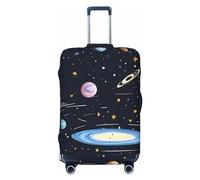 PPTHSNVB The Solar Family - Housse de bagage élastique pour valise de 45,7 à 81,3 cm, résistante à la poussière, aux rayures, épaisse, lavable, convient aux bagages de 45,7 à 81,3 cm, Noir , M