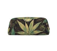 PPTHSNVB Trousse à crayons « A Puff in Time Weed » avec fermeture éclair - Grande capacité - En cuir - Trousse de maquillage portable pour homme et femme, doré, Taille unique, Imprimé