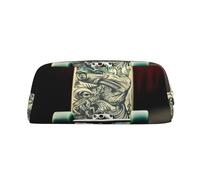 PPTHSNVB Trousse à crayons avec fermeture éclair - Grande capacité - En cuir - Portable - Pour homme et femme, doré, Taille unique, Imprimé