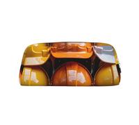 PPTHSNVB Trousse à crayons avec fermeture éclair - Grande capacité - En cuir - Pour homme et femme, Argenté., Taille unique, Imprimé