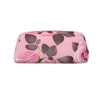 PPTHSNVB Trousse à crayons avec jolie rose avec fermeture éclair - Grande capacité - En cuir - Trousse de maquillage portable pour homme et femme, Argenté., Taille unique, Imprimé