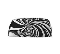 PPTHSNVB Trousse à crayons blanche et noire avec fermeture éclair - Grande capacité - En cuir - Portable - Pour homme et femme, Argenté., Taille unique, Imprimé