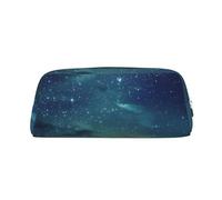 PPTHSNVB Trousse à crayons céleste ciel nocturne avec fermeture éclair, grande capacité, trousse à crayons en cuir, trousse de maquillage portable pour homme et femme, Argenté., Taille unique, Imprimé