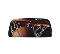 PPTHSNVB Trousse à crayons de basket-ball avec fermeture éclair - Grande capacité - En cuir - Portable - Pour homme et femme, Argenté., Taille unique, Imprimé