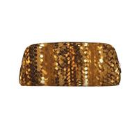 PPTHSNVB Trousse à crayons dorée à paillettes scintillantes avec fermeture éclair - Grande capacité - En cuir - Trousse de maquillage portable pour homme et femme