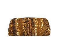 PPTHSNVB Trousse à crayons dorée à paillettes scintillantes avec fermeture éclair - Grande capacité - En cuir - Trousse de maquillage portable pour homme et femme, Argenté, One Size, Imprimé