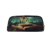 PPTHSNVB Trousse à crayons Dream Music Box avec fermeture éclair - Grande capacité - En cuir - Portable - Pour homme et femme, Argenté., Taille unique, Imprimé