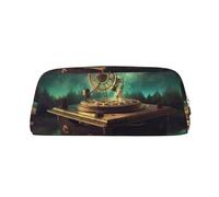 PPTHSNVB Trousse à crayons Dream Music Box avec fermeture éclair - Grande capacité - En cuir - Portable - Pour homme et femme, doré, Taille unique, Imprimé