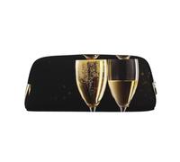 PPTHSNVB Trousse à crayons en cuir avec fermeture éclair - Grande capacité - Pour homme et femme, Argenté., Taille unique, Imprimé