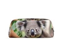 PPTHSNVB Trousse à crayons mignonne koala avec fermeture éclair - Grande capacité - En cuir - Portable - Pour homme et femme, doré, Taille unique, Imprimé