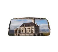 PPTHSNVB Trousse à crayons monuments historiques de l'Arménie avec fermeture éclair Grande capacité en cuir Trousse de maquillage portable pour homme et femme, Argenté., Taille unique, Imprimé