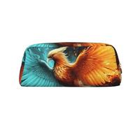 PPTHSNVB Trousse à crayons Phénix du feu et de l'eau avec fermeture éclair - Grande capacité - En cuir - Portable - Pour homme et femme, doré, Taille unique, Imprimé