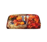 PPTHSNVB Trousse à crayons pour l'automne et l'Action de grâce avec fermeture éclair - Grande capacité - En cuir - Portable - Pour homme et femme, Argenté., Taille unique, Imprimé