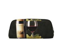 PPTHSNVB Trousse à crayons rouge vin avec fermeture éclair - Grande capacité - En cuir - Portable - Pour homme et femme, doré, Taille unique, Imprimé