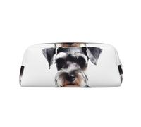 PPTHSNVB Trousse à crayons schnauzer bien comportée avec fermeture éclair - Grande capacité - En cuir - Trousse de maquillage portable pour homme et femme, doré, Taille unique, Imprimé