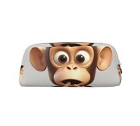 PPTHSNVB Trousse à crayons The Silent Monkey avec fermeture éclair - Grande capacité - En cuir - Portable - Pour homme et femme, Argenté., Taille unique, Imprimé