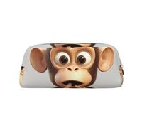 PPTHSNVB Trousse à crayons The Silent Monkey avec fermeture éclair - Grande capacité - En cuir - Portable - Pour homme et femme, doré, Taille unique, Imprimé