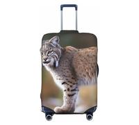 PPTHSNVB Wild Bobcat Housse de bagage élastique pour valise de 45,7 à 81,3 cm Protection anti-poussière anti-rayures épaisse lavable pour bagages de 45,7 à 81,3 cm, Noir , M