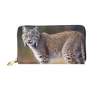 PPTHSNVB Wild Bobcat Portefeuille pour femme Grande capacité Porte-cartes de crédit Fermeture Éclair Pochette de voyage pour femme, Wild Bobcat, Taille unique, Classique