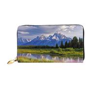 PPTHSNVB Wild Bobcat Portefeuille pour femme Grande capacité Porte-cartes de crédit Fermeture Éclair Pochette de voyage pour femme, Parc national du Grand Teton., Taille unique, Classique