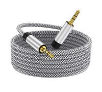 PPTVC Câble auxiliaire 3,5 mm en nylon tressé de 1,8 m, adaptateur d'entrée auxiliaire audio mâle vers mâle pour écouteurs, voiture, stéréos domestiques, haut-parleurs, iPhone, iPad, iPod, Echo et