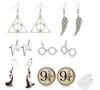 PPX 6 Paires Symbols Set de Boucles d'oreilles Couleur Argent,avec Boîte à Bijoux