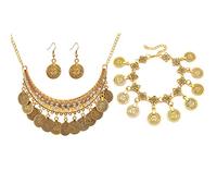 PPX Bijoux Parures Femme 1 Set Boucles d'oreilles Bracelet Collier Clavicule Pendentif Style Bohemian Multicolore Rétro Pendentif Pièce