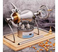 PPXCZZ China Retro Mini Popcorn Maker, 304 Stainless Steel Popcorn Maker, Mini Manuel Popcorn Maker with Manuel Crank and Pressure Gauge for Family Party Party Fun, 260ml