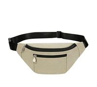 PPXGOGO Fanny Pack pour homme et femme, sac banane étanche tendance avec ceinture réglable, sac banane décontracté pour voyage, sport, course à pied, beige