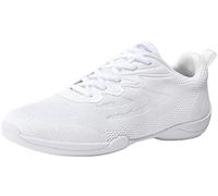 PPXID Femmes Filles Légères Mode Chaussures de Danse Gymnastique Baskets Cheerleading Chaussures de Sport Jazz -Blanc 35