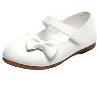 PPXID Fille Princesse Chaussure Flat Mary Janes(Petit Enfant Bébé)-Blanc(Bow) 28