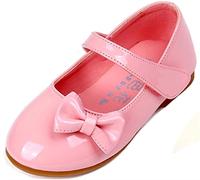 PPXID Fille Princesse Chaussure Flat Mary Janes(Petit Enfant Bébé)-Rose(Bow) 34