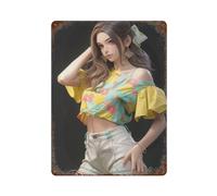 PPZEBDYB Anime Crop Top Fashion Girl PosterWall Decor Art Metal Tin Poster Modern Bar Decorations40x30cm