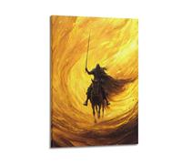 PPZEBDYB Poster décoratif sur toile représentant les guerriers du désert dans la tempête dorée - Affiches murales et artistiques modernes pour chambre à coucher (50 x 75 cm)