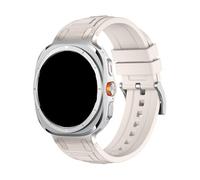 PPzsyxx Bracelet de sport en silicone Pour Samsung Galaxy Watch Ultra 47mm, sans espaces, extrémité incurvée, connecteur en métal, Pour GALAXY Ultra Silicone Correa(08 starlight color)