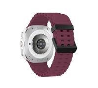 PPzsyxx Bracelet de sport en silicone sans espace Pour Samsung Galaxy Watch 7 Ultra 47 mm Bracelet à boucle souple et respirant(Black-Wine red)