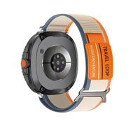 PPzsyxx Bracelet en nylon tissé Pour Samsung Galaxy Watch 8 40 44mm, bracelet de sport respirant Pour Watch8 Classic 46mm, Band de remplacement Accessoires(Silver Orange Rice,For Watch 8 44MM)